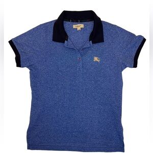 Burberry London Youth Polo Golf Shirt Blue Size M Preppy‎ Cotton Unisex